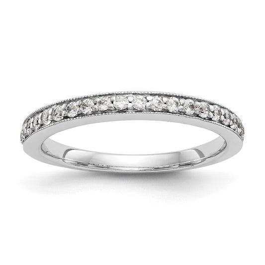 14K White Gold Real Diamond Band