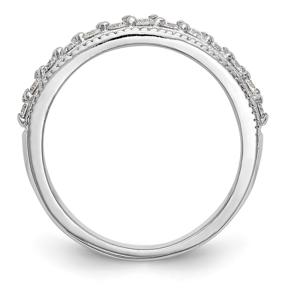 14K White Gold Real Diamond Band