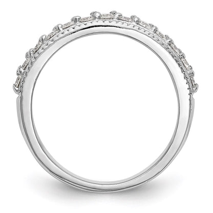 14K White Gold Real Diamond Band