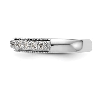 14K White Gold Real Diamond Band