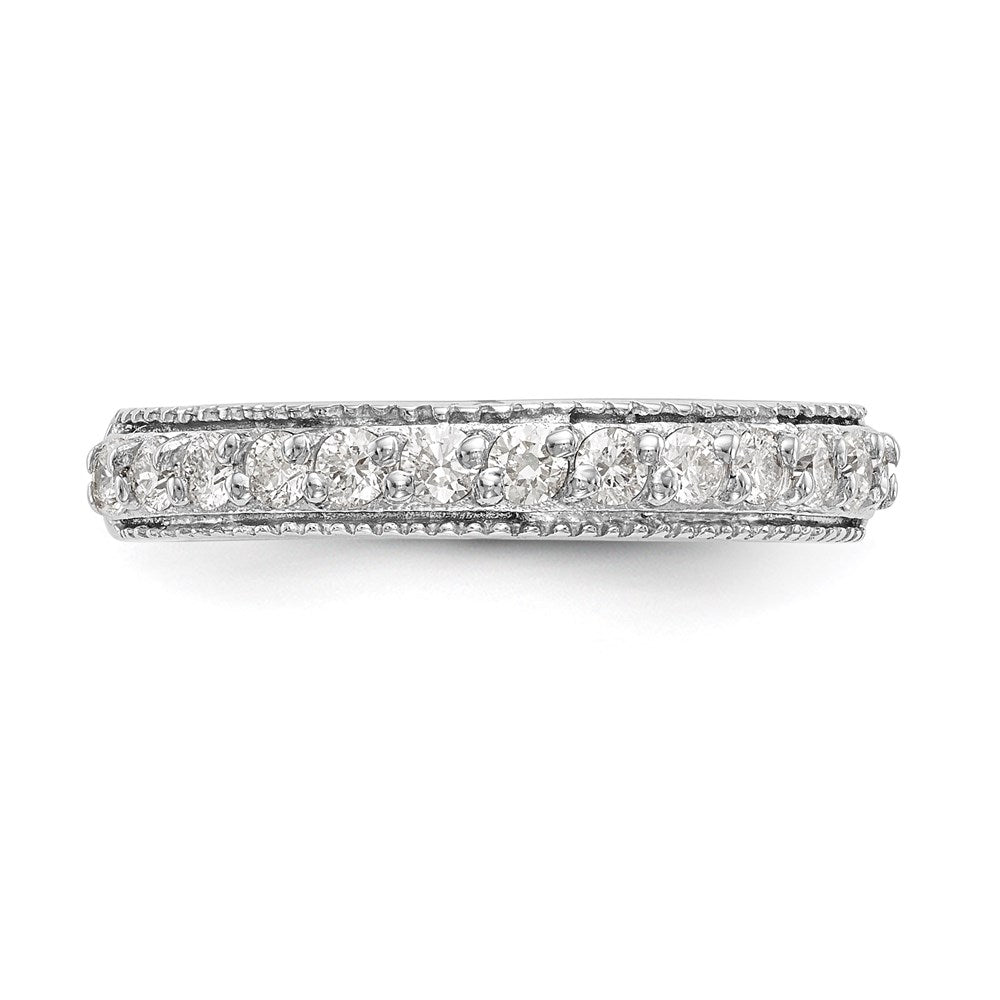 14K White Gold Real Diamond Band