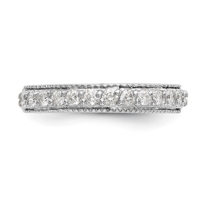 14K White Gold Real Diamond Band