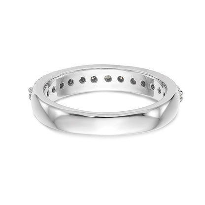 14K White Gold Real Diamond Band
