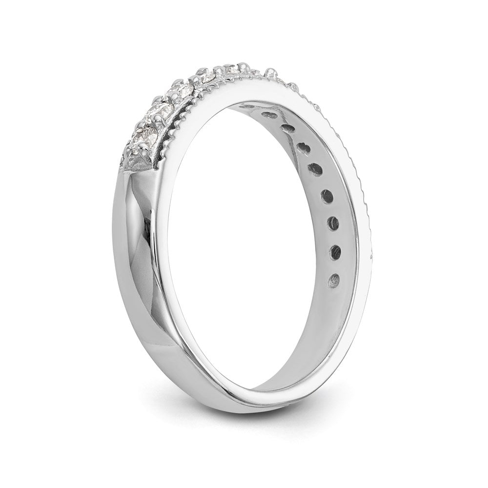 14K White Gold Real Diamond Band