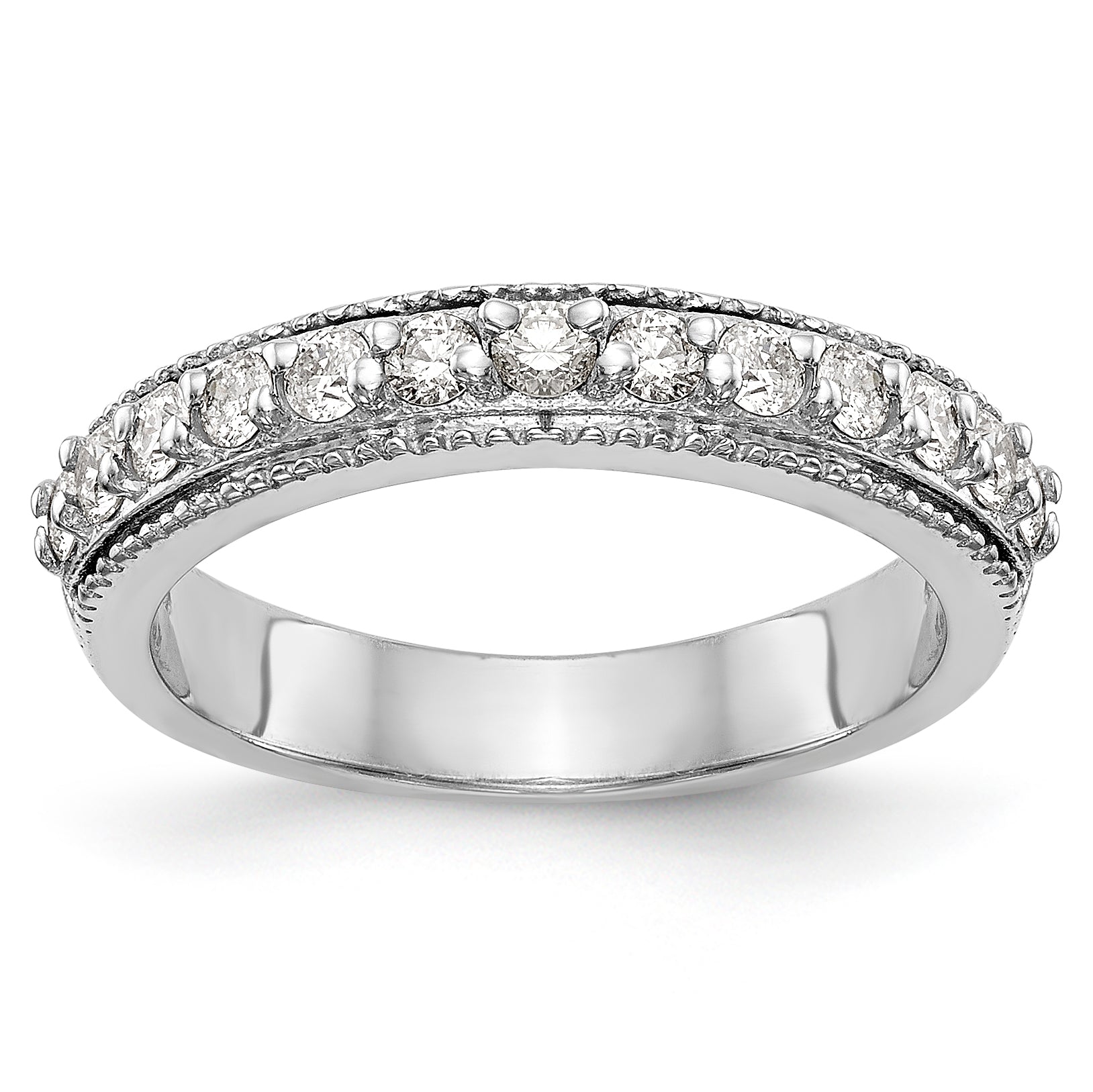 0.39ct. CZ Solid Real 14K White Gold Wedding Band Ring