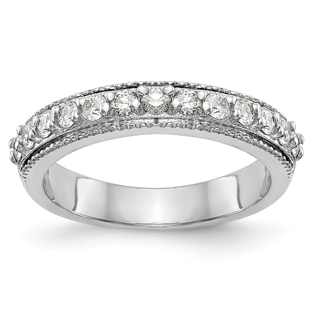 14K White Gold Real Diamond Band