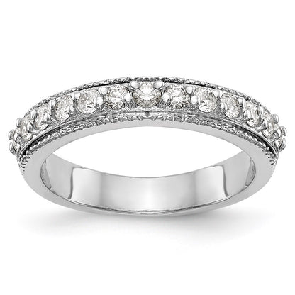 14K White Gold Real Diamond Band