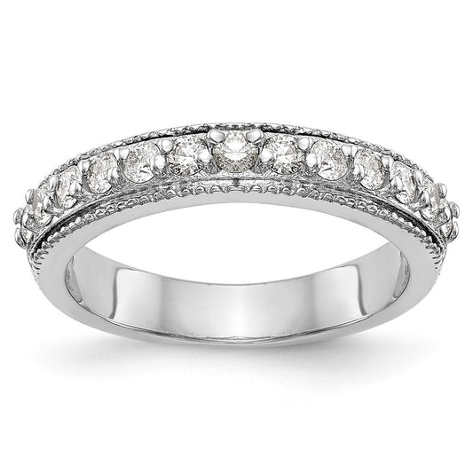 14K White Gold Real Diamond Band
