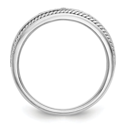 0.14ct. CZ Solid Real 14K White Gold Wedding Band Ring