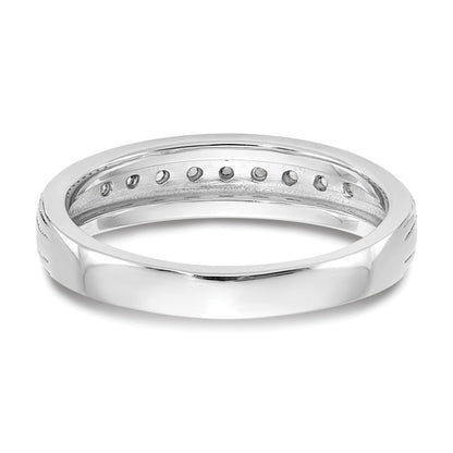 0.14ct. CZ Solid Real 14K White Gold Wedding Band Ring