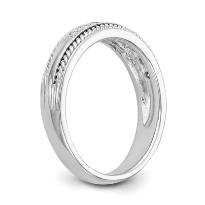 14K White Gold Real Diamond Band