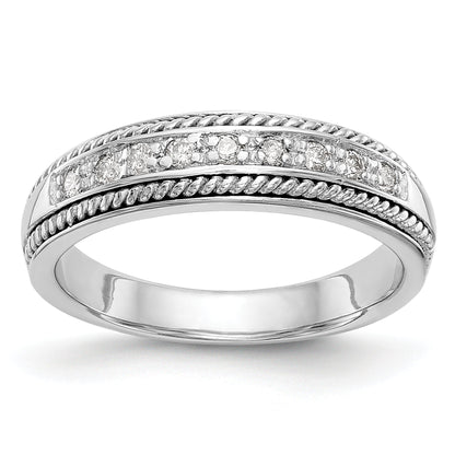 0.14ct. CZ Solid Real 14K White Gold Wedding Band Ring