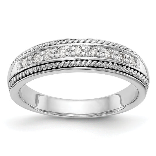 0.14ct. CZ Solid Real 14K White Gold Wedding Band Ring