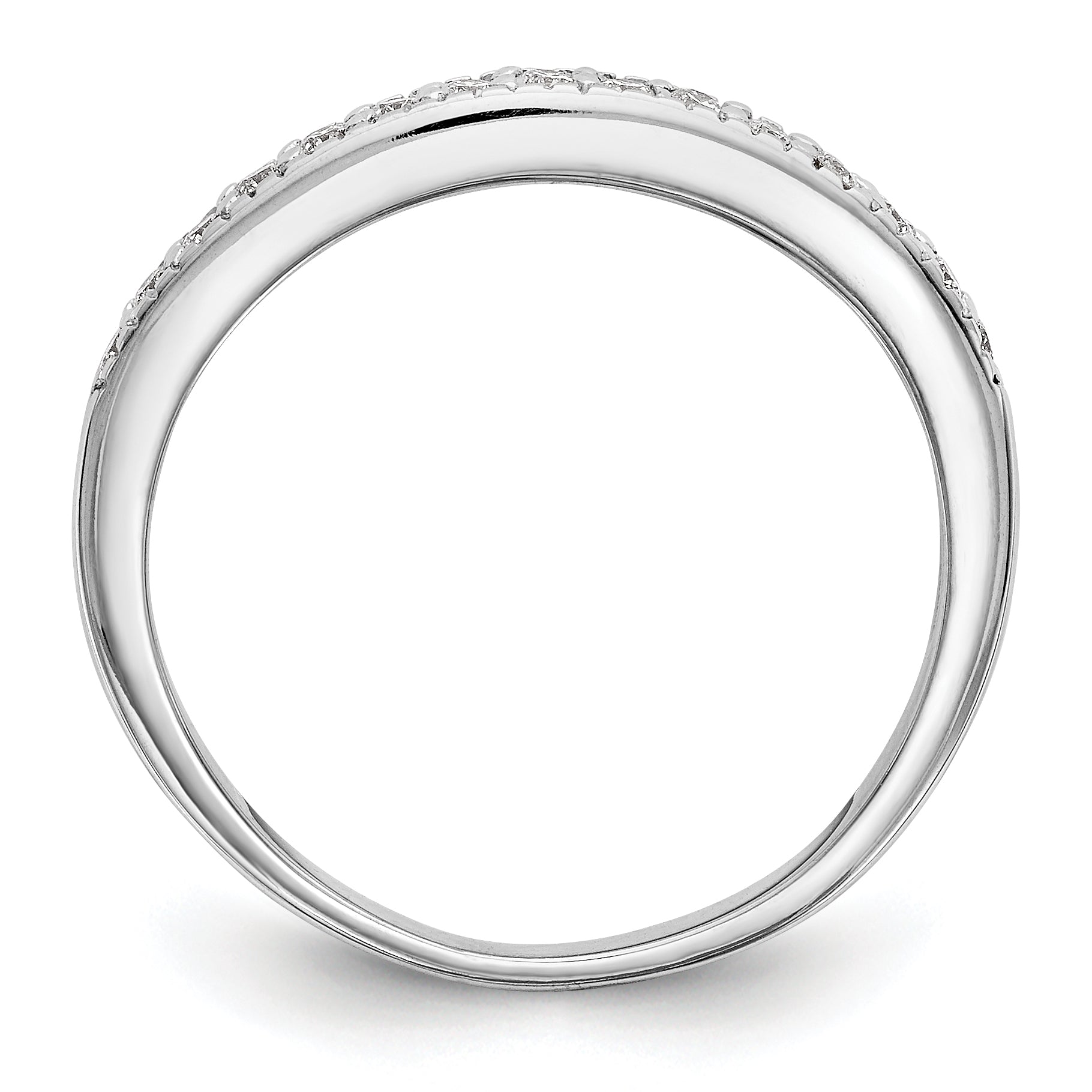 0.20ct. CZ Solid Real 14K White Gold Wedding Band Ring