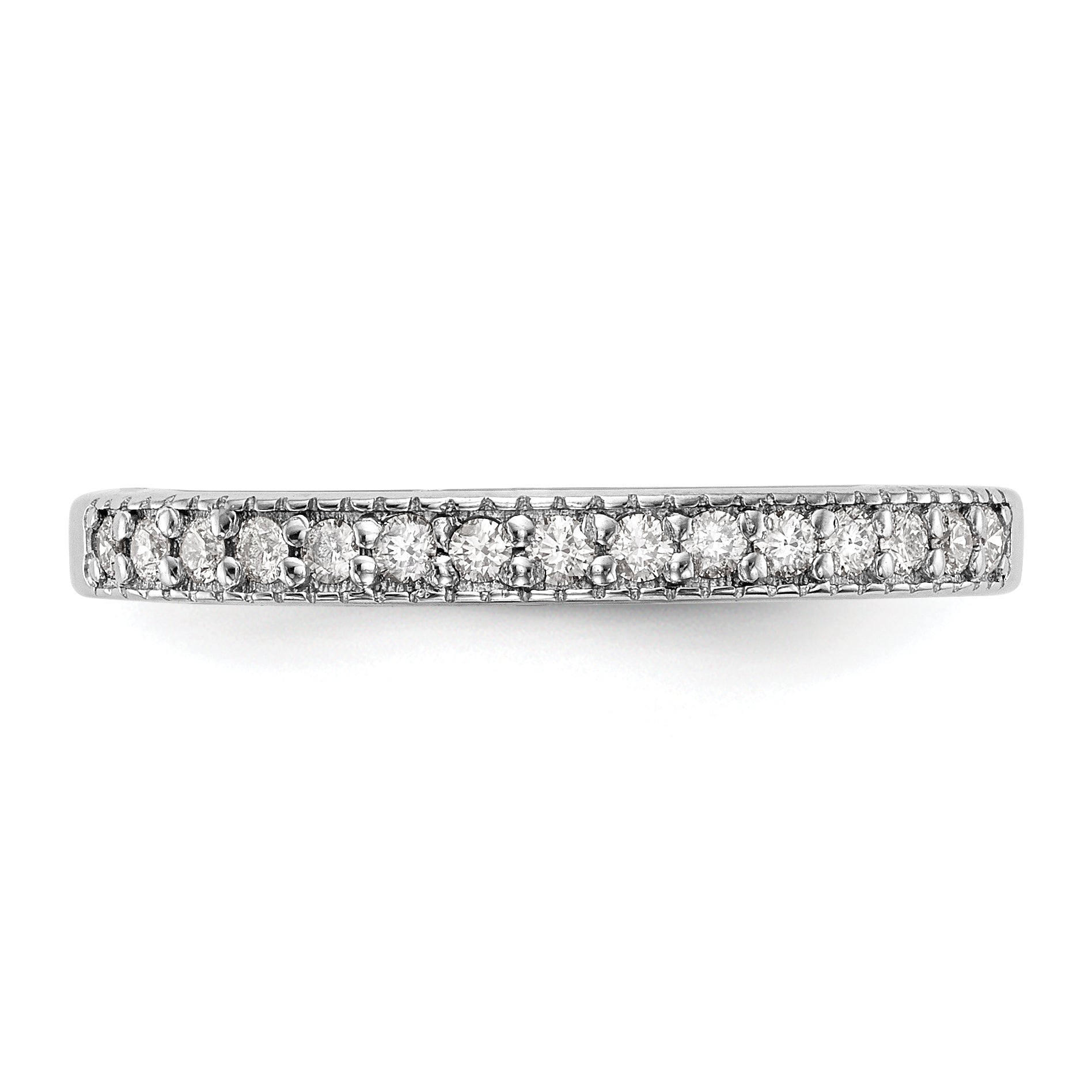 0.20ct. CZ Solid Real 14K White Gold Wedding Band Ring