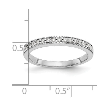 0.20ct. CZ Solid Real 14K White Gold Wedding Band Ring - CZs: B