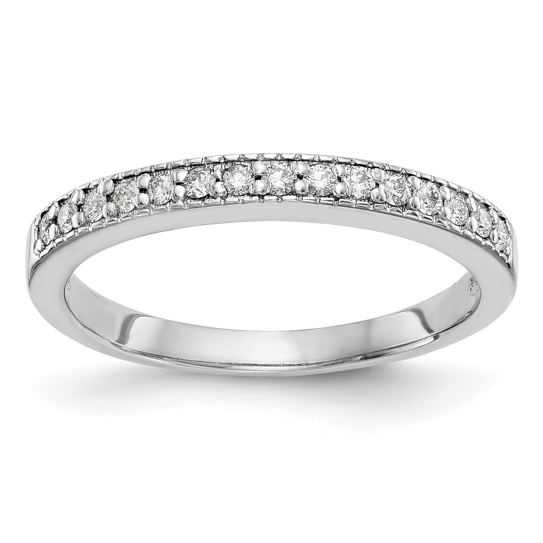 0.20ct. CZ Solid Real 14K White Gold Wedding Band Ring