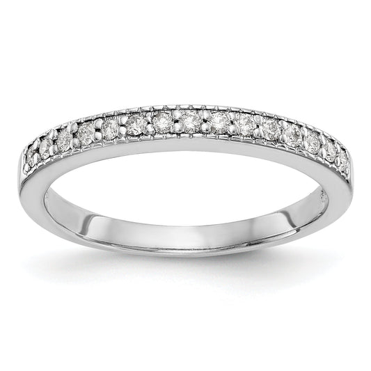 0.20ct. CZ Solid Real 14K White Gold Wedding Band Ring