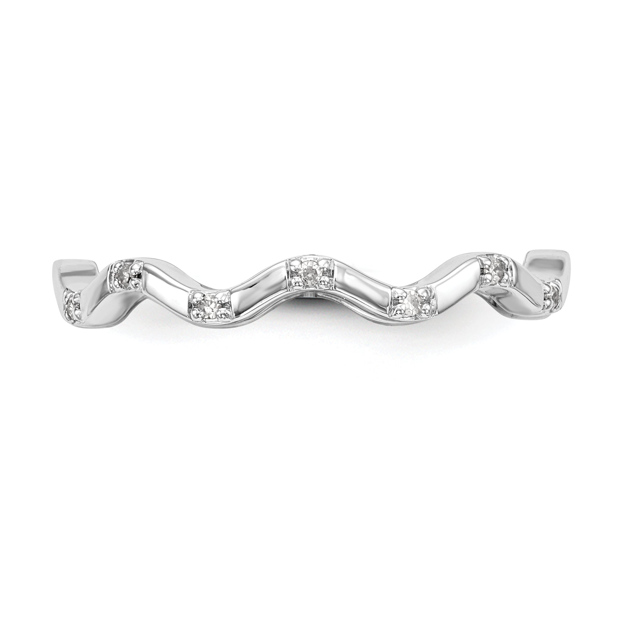 0.04ct. CZ Solid Real 14K White Gold Wedding Band Ring