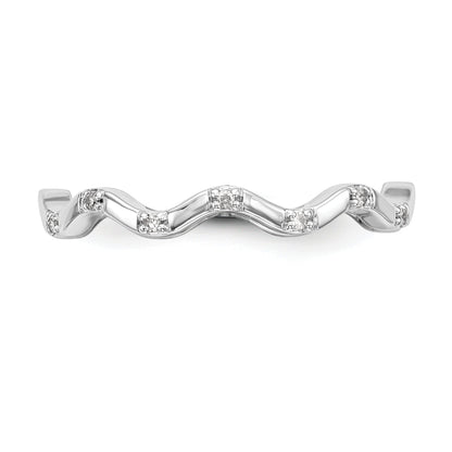 0.04ct. CZ Solid Real 14K White Gold Wedding Band Ring