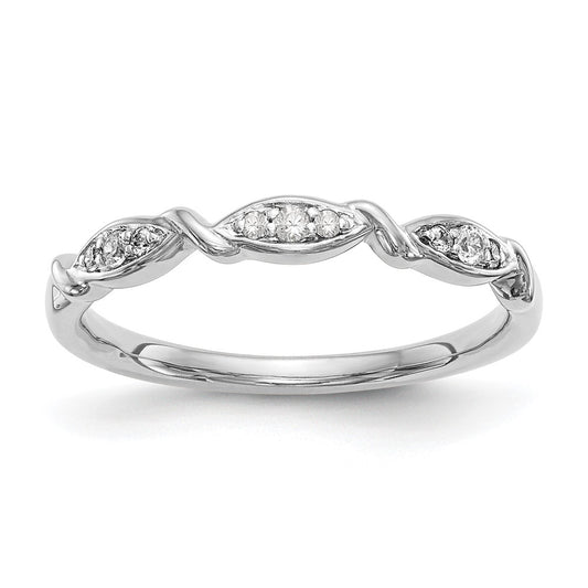 0.08ct. CZ Solid Real 14K White Gold Wedding Band Ring
