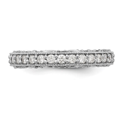 14K White Gold Real Diamond Band