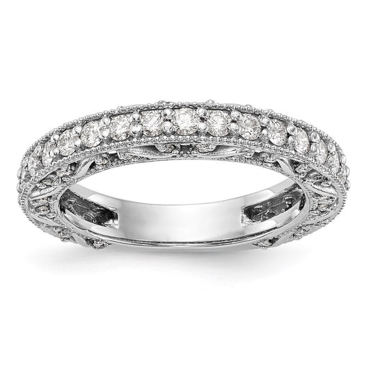 14K White Gold Real Diamond Band