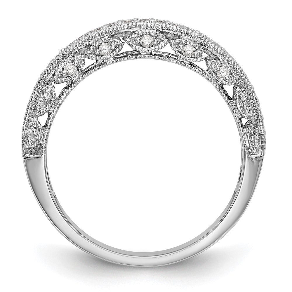 14K White Gold Real Diamond Band
