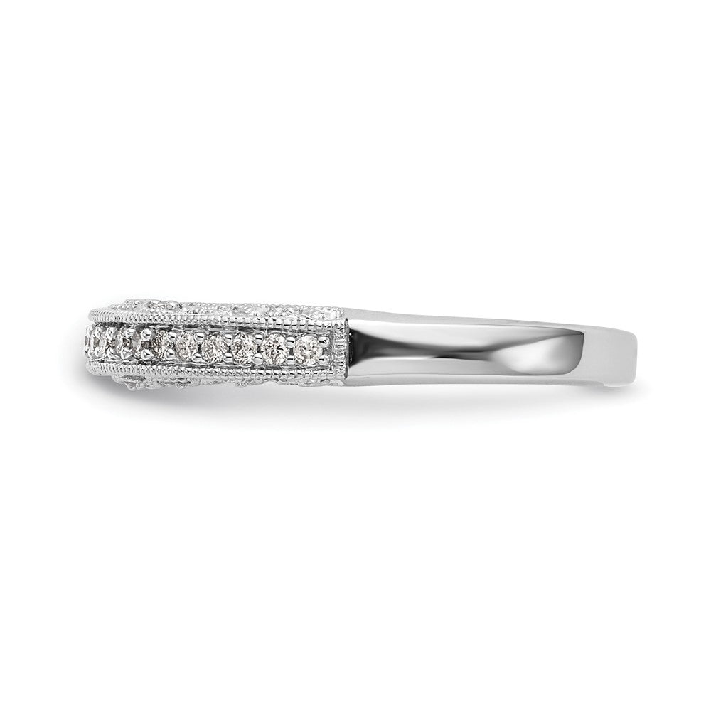 14K White Gold Real Diamond Band