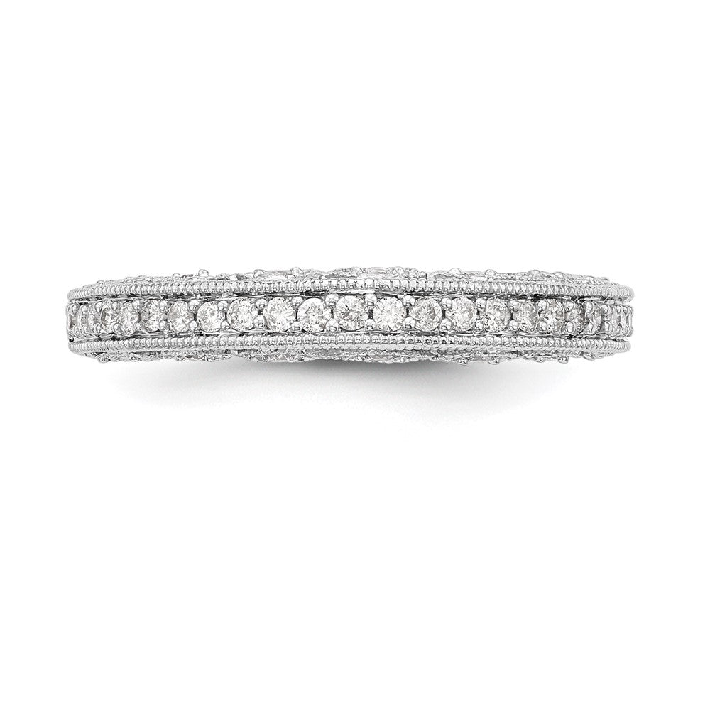 14K White Gold Real Diamond Band