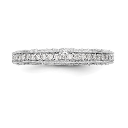 14K White Gold Real Diamond Band