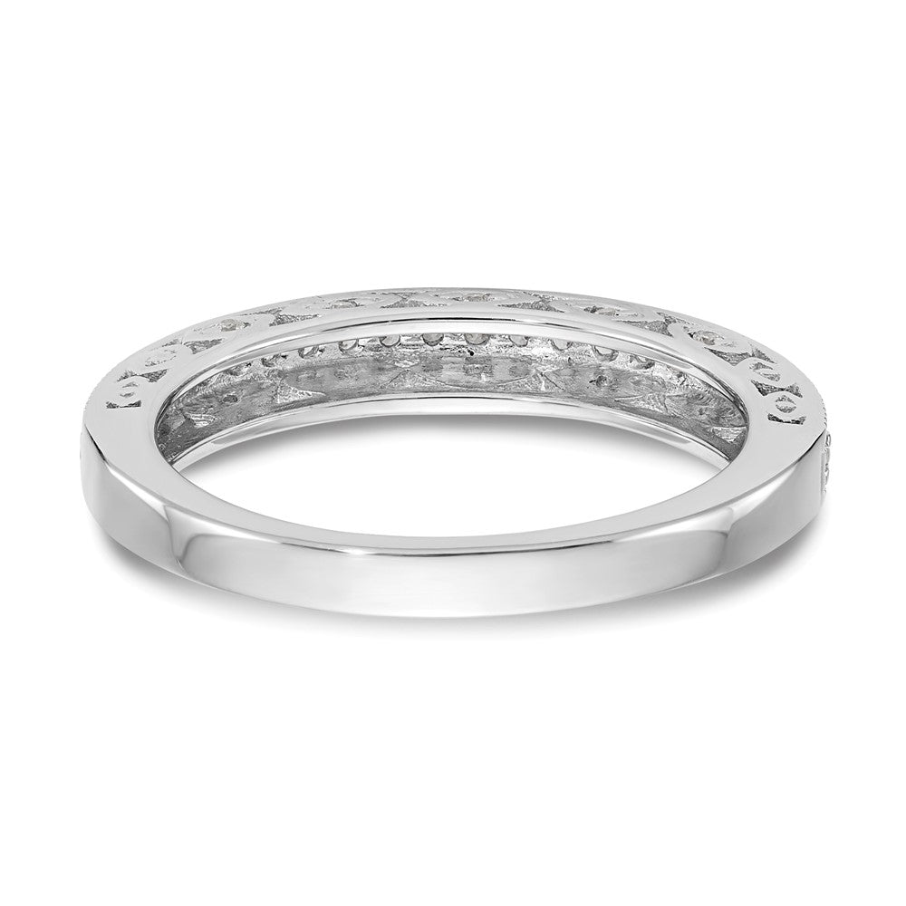 14K White Gold Real Diamond Band