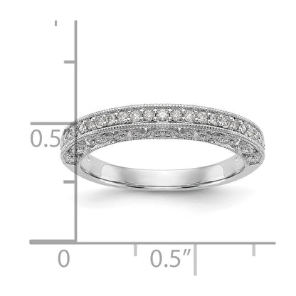 14K White Gold Real Diamond Band
