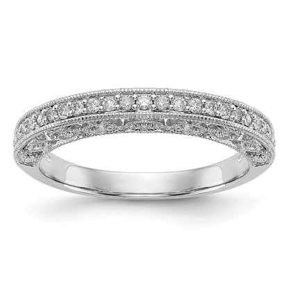14K White Gold Real Diamond Band