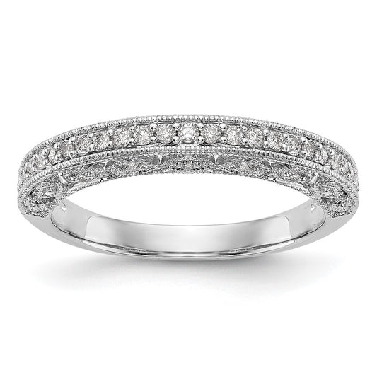 14K White Gold Real Diamond Band