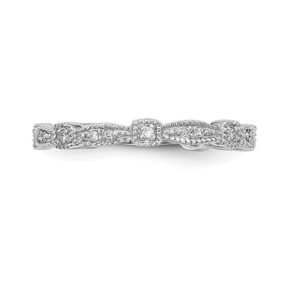 14K White Gold Real Diamond Band