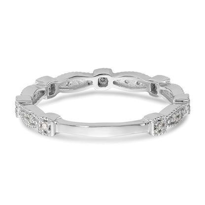 14K White Gold Real Diamond Band