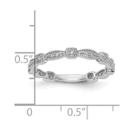 14K White Gold Real Diamond Band