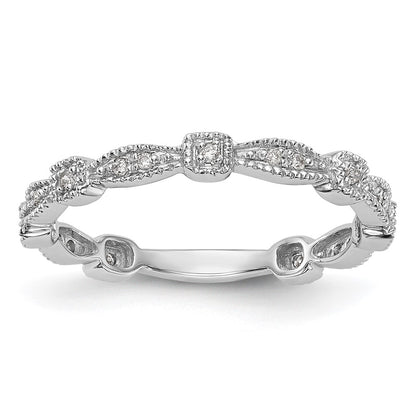 14K White Gold Real Diamond Band