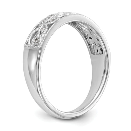 0.05ct. CZ Solid Real 14K White Gold Wedding Band Ring