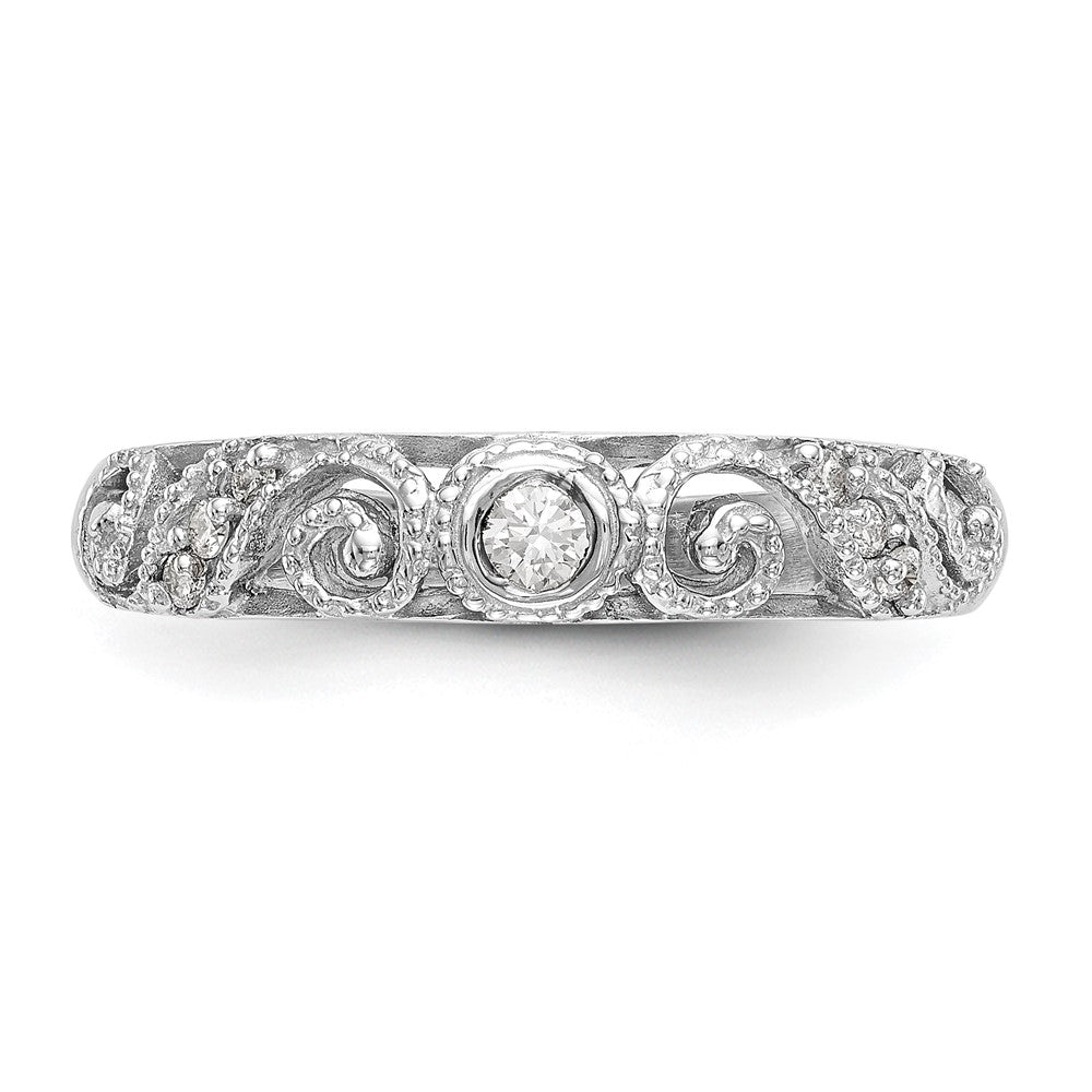 14k White Gold Diamond Band