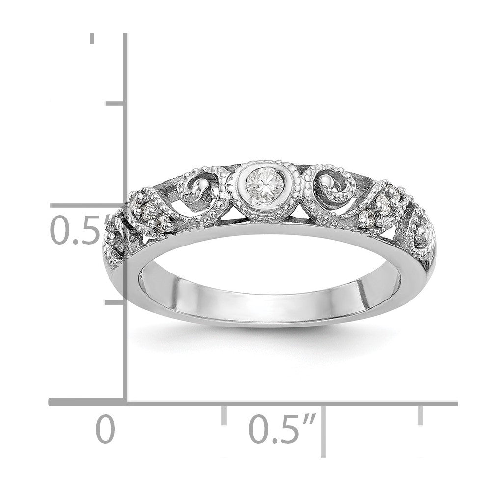 14k White Gold Diamond Band