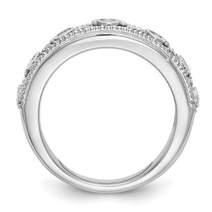 0.15ct. CZ Solid Real 14K White Gold Wedding Band Ring