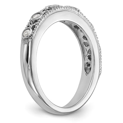 14K White Gold Real Diamond Band