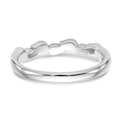 14K White Gold Real Diamond Band