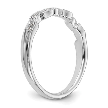 14K White Gold Real Diamond Band