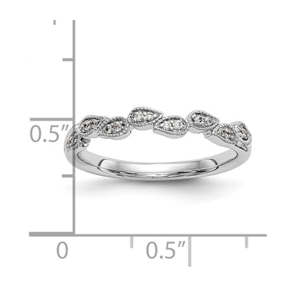 14K White Gold Real Diamond Band
