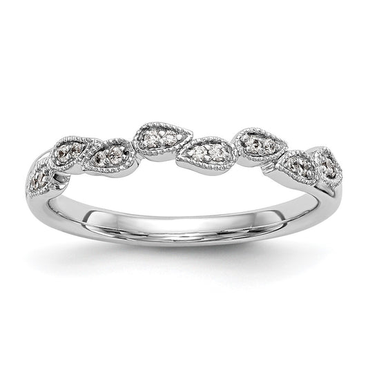 14K White Gold Real Diamond Band