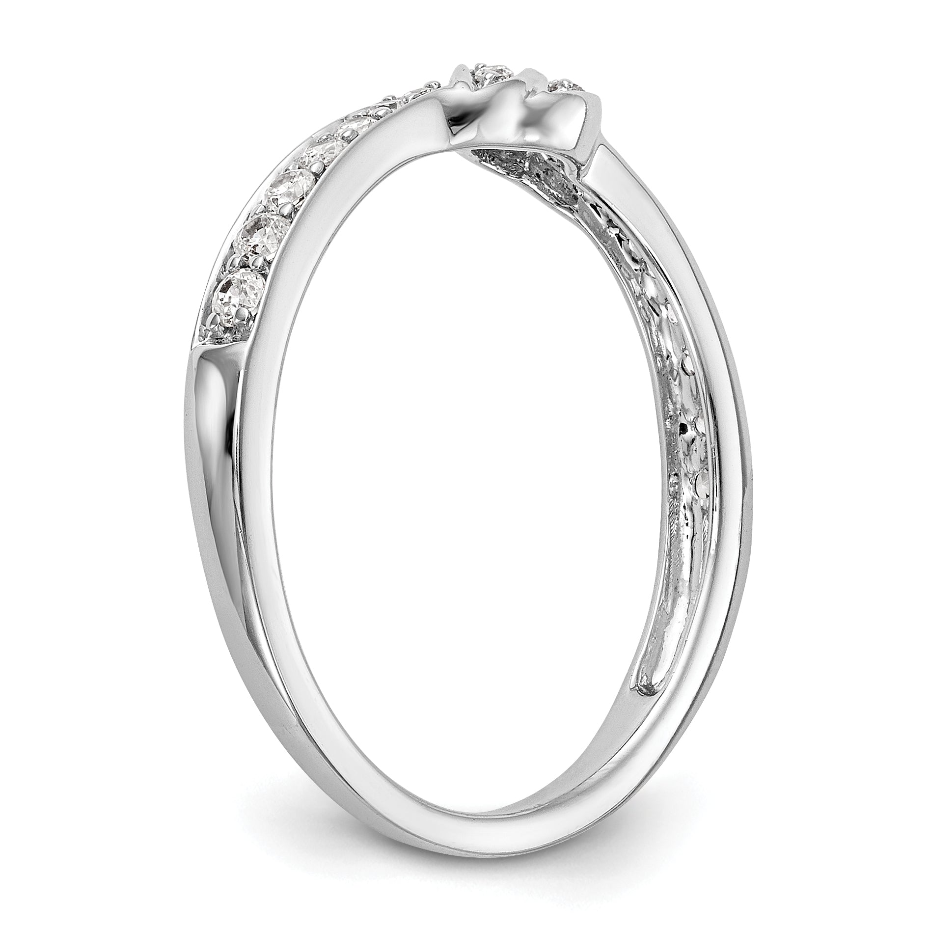 0.20ct. CZ Solid Real 14K White Gold Wedding Band Ring