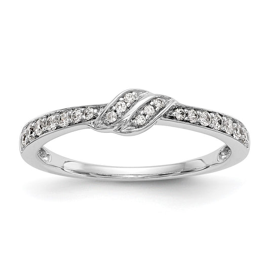 14K White Gold Real Diamond Band